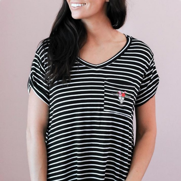 Stripes and Skulls Top in sizes Medium and Large - Picture 6 of 7